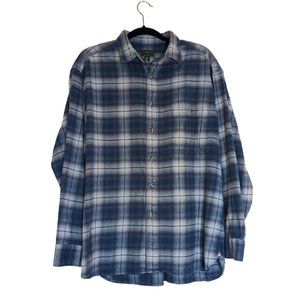 Filson Flannel Shirt Blue & Gray Plaid Mens Size XL